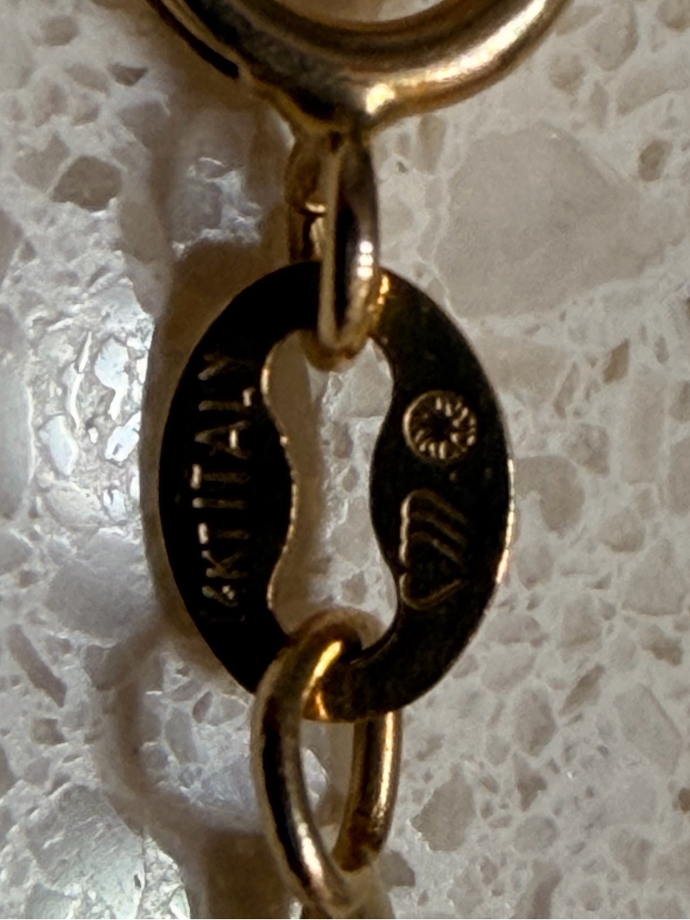 14K Italian Yellow Gold Necklace O chain - Picture 4 of 7